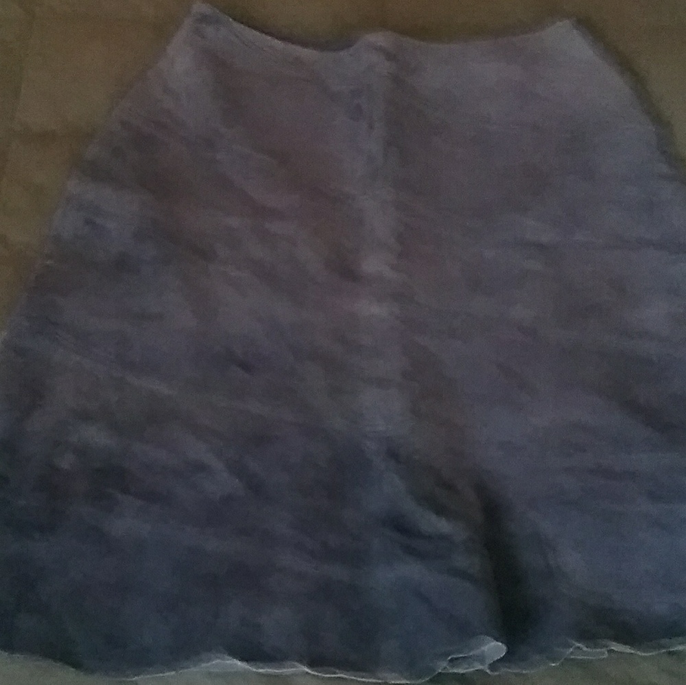 GENUINE LEATHER/SUEDE DENIM COLOR SKIRT SIZE 6